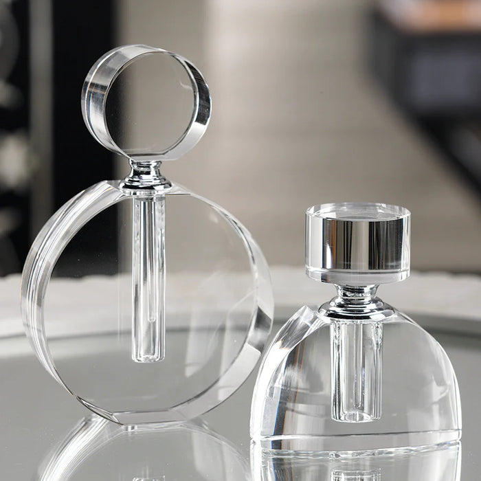 Florence Modern Round Glass Perfume Bottle - Large (Set of 2)