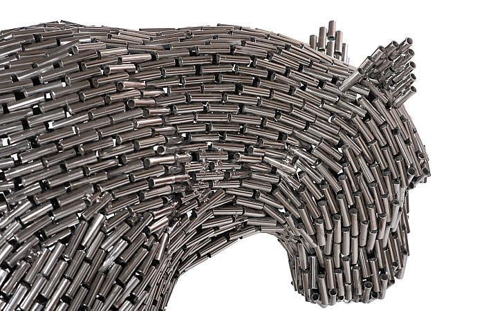 Panther Pipe Sculpture, Walking Stainless Steel Indoor/Outdoor (2 Sizes Available)