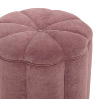Petals Textured Mauve Performance Velvet Storage Ottoman