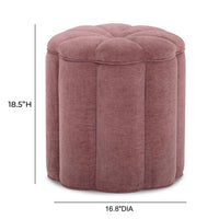Petals Textured Mauve Performance Velvet Storage Ottoman