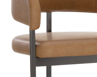 Marris Cognac Faux Leather & Gunmetal Cantilever Barstool