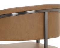 Marris Cognac Faux Leather & Gunmetal Cantilever Barstool