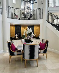Garson Gold & Fresh Fine Linen Accent Chair
