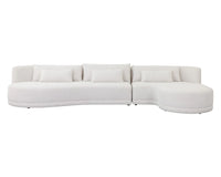 Laken 160" White Boucle Sofa Chaise - RAF