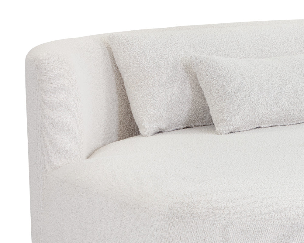 Laken 160" White Boucle Sofa Chaise - RAF