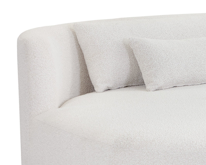 Laken 160" White Boucle Sofa Chaise - RAF