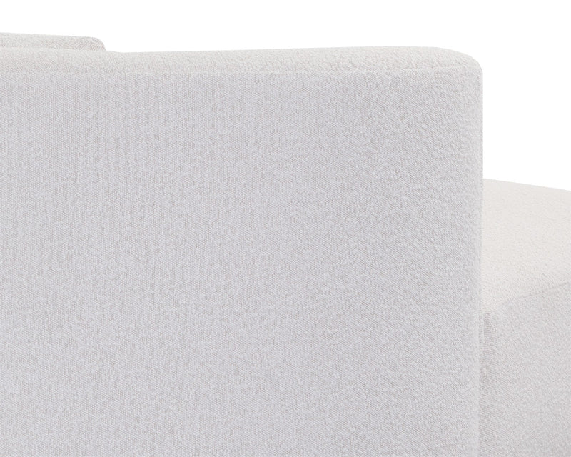 Laken 160" White Boucle Sofa Chaise - RAF