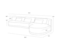 Laken 160" White Boucle Sofa Chaise - RAF