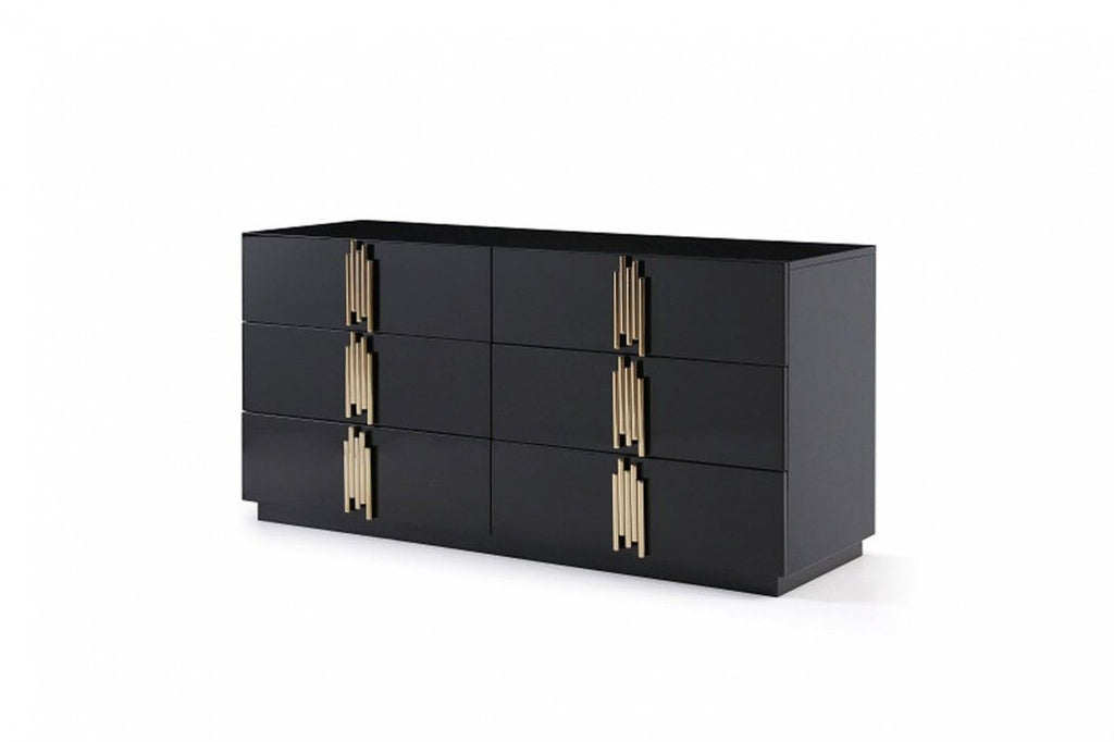 Aurelius Modern Black Gloss & Gold Dresser