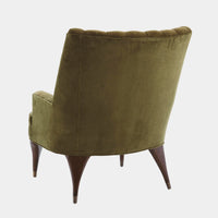 Channel Moss Green Velvet Accent  Chair