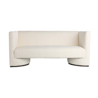 Cecilia 74" White Boucle & Ebony Wrapped Panel Sofa