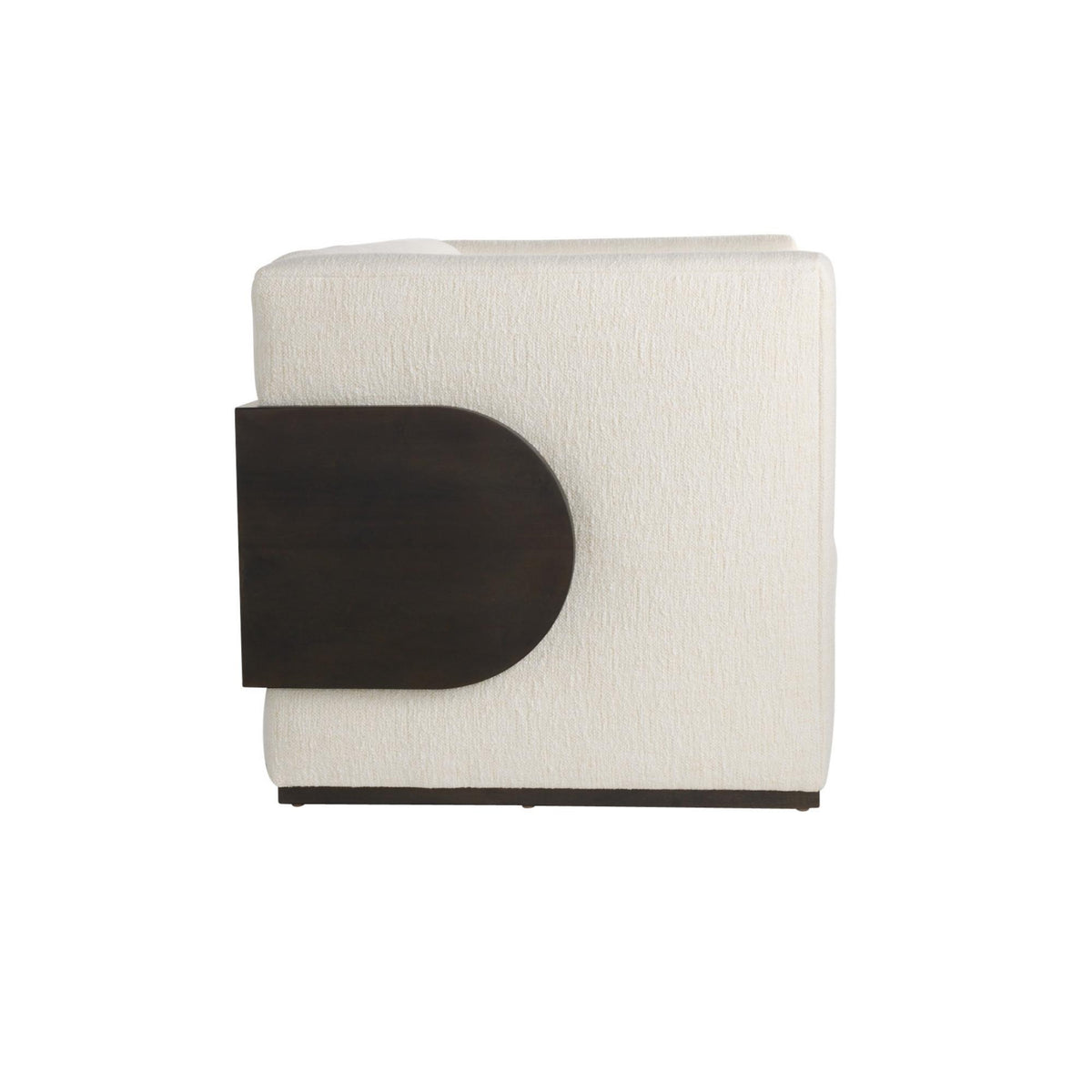 Cecilia 74" White Boucle & Ebony Wrapped Panel Sofa
