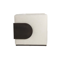 Cecilia 74" White Boucle & Ebony Wrapped Panel Sofa