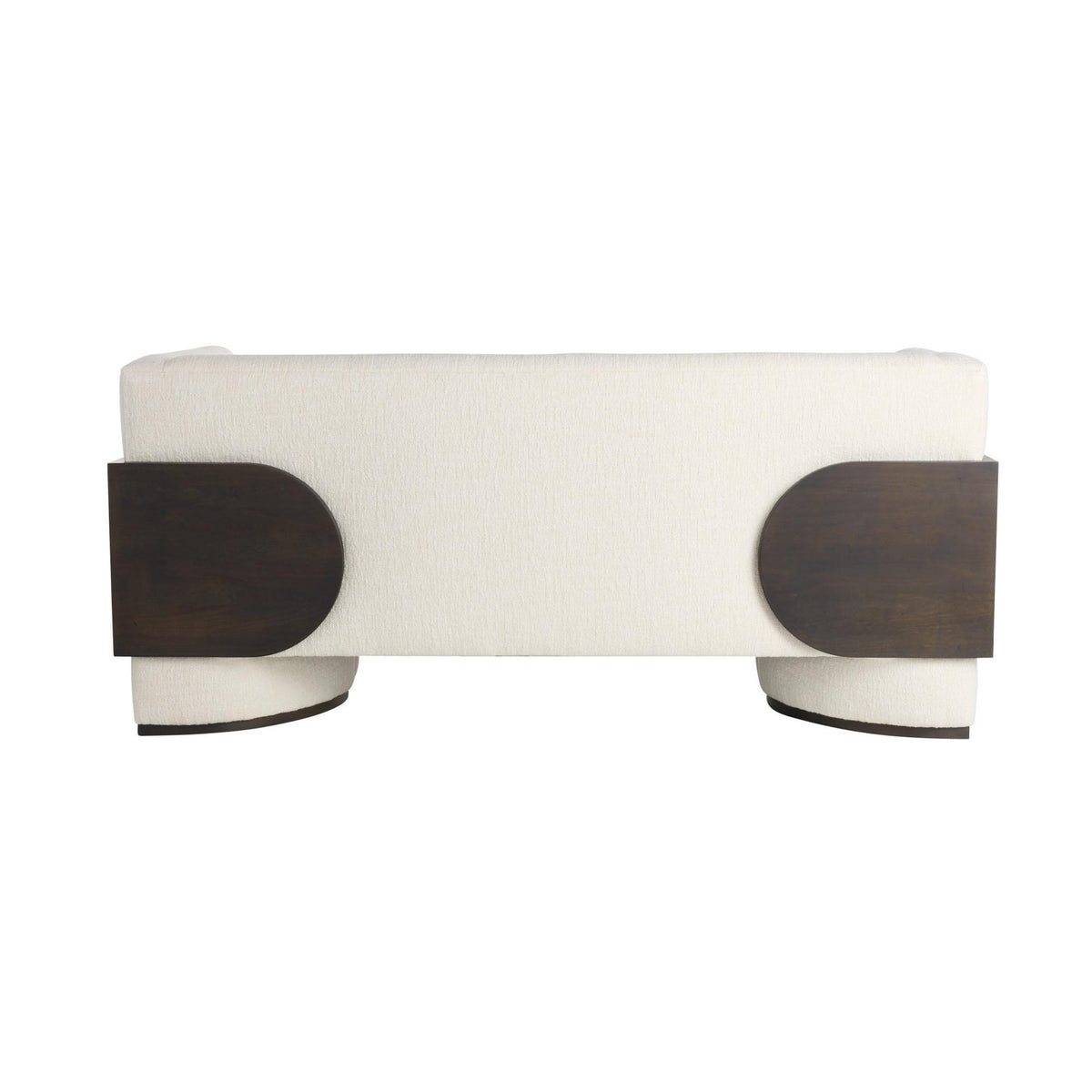Cecilia 74" White Boucle & Ebony Wrapped Panel Sofa