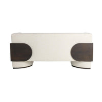 Cecilia 74" White Boucle & Ebony Wrapped Panel Sofa
