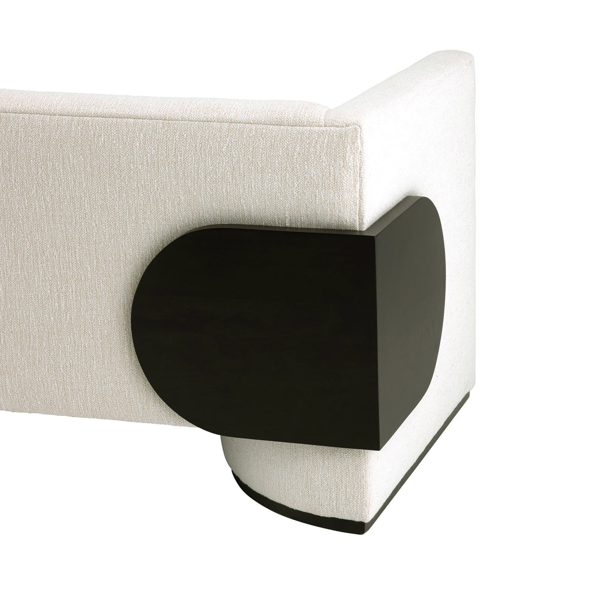 Cecilia 74" White Boucle & Ebony Wrapped Panel Sofa