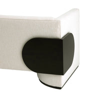 Cecilia 74" White Boucle & Ebony Wrapped Panel Sofa