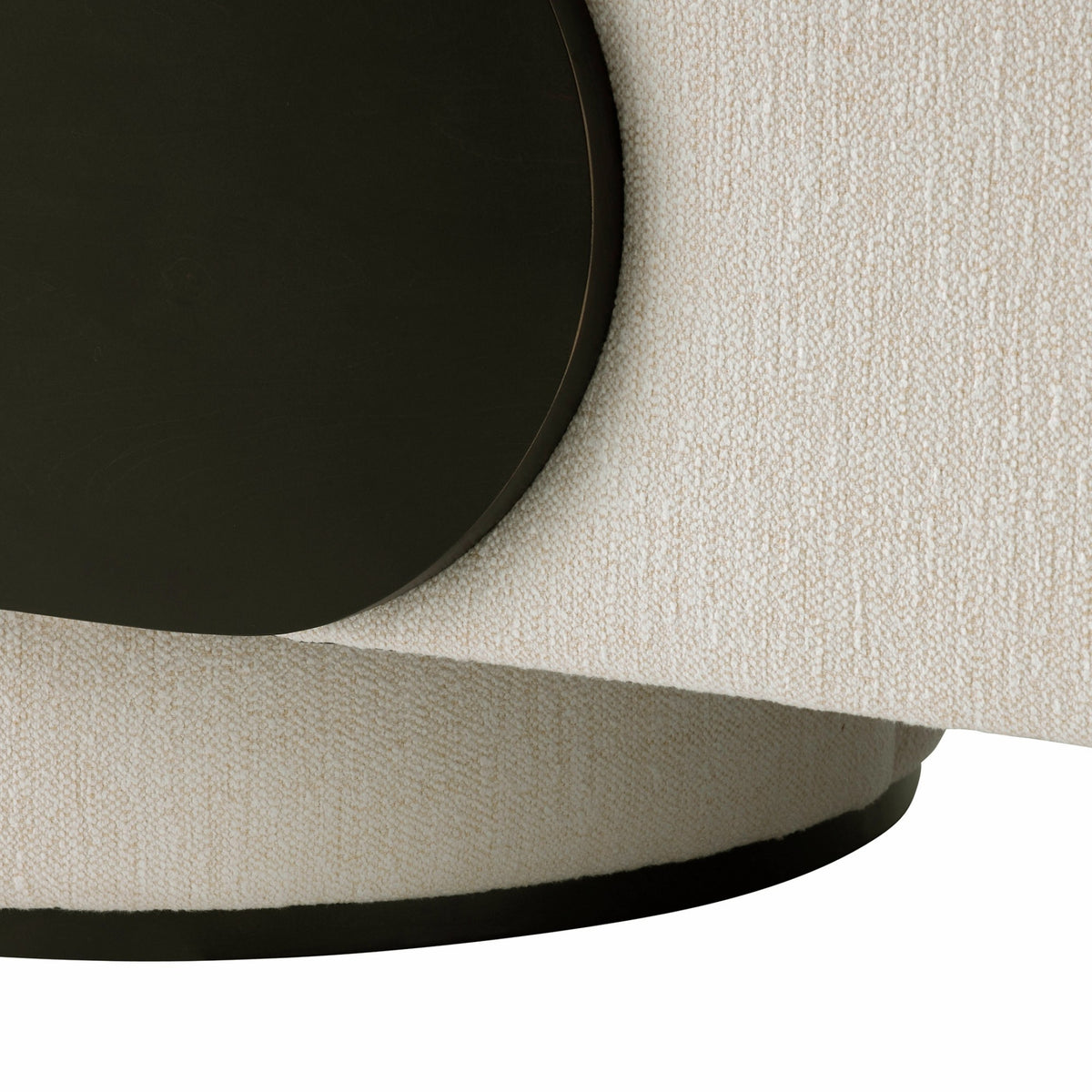 Cecilia 74" White Boucle & Ebony Wrapped Panel Sofa