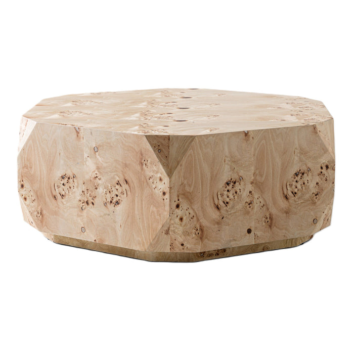 Kota Modern Mapa Burl Round Coffee Table