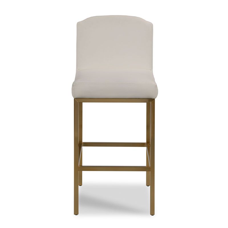 Anushka White & Satin Brass Bar Stool