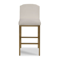 Anushka White & Satin Brass Bar Stool