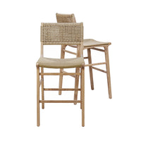 Charlotte Cerused Oak & Woven Counter Stool
