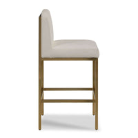 Anushka White & Satin Brass Bar Stool