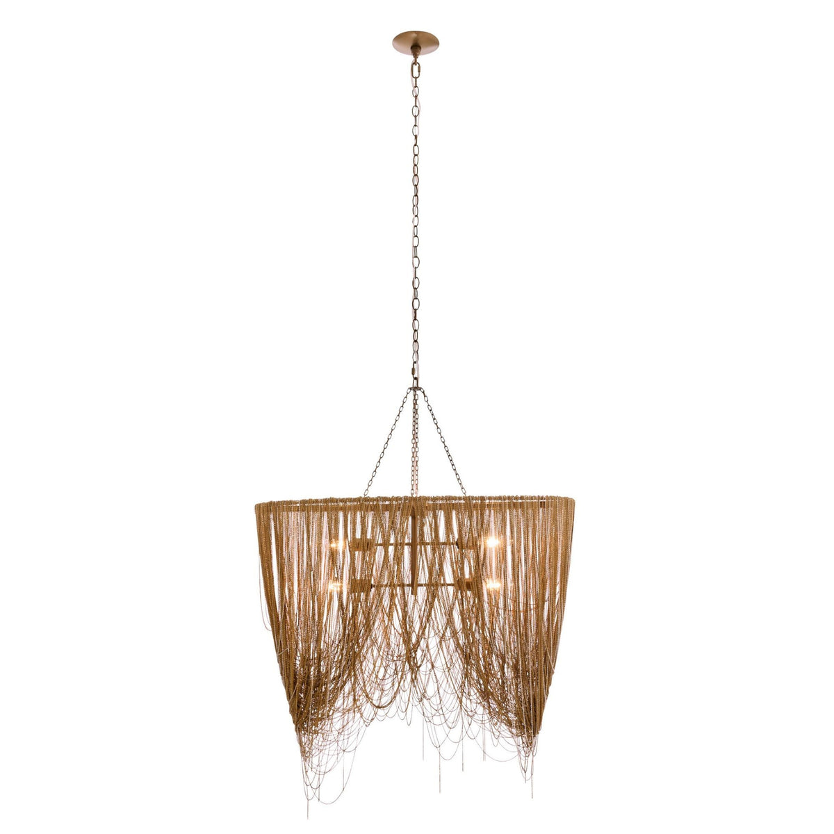 Jhene 36" Dramatic Cascading Antique Brass Chandelier