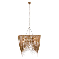 Jhene 36" Dramatic Cascading Antique Brass Chandelier