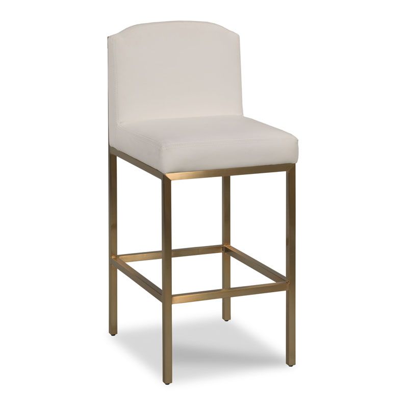 Anushka White & Satin Brass Bar Stool