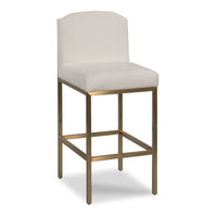 Anushka White & Satin Brass Bar Stool