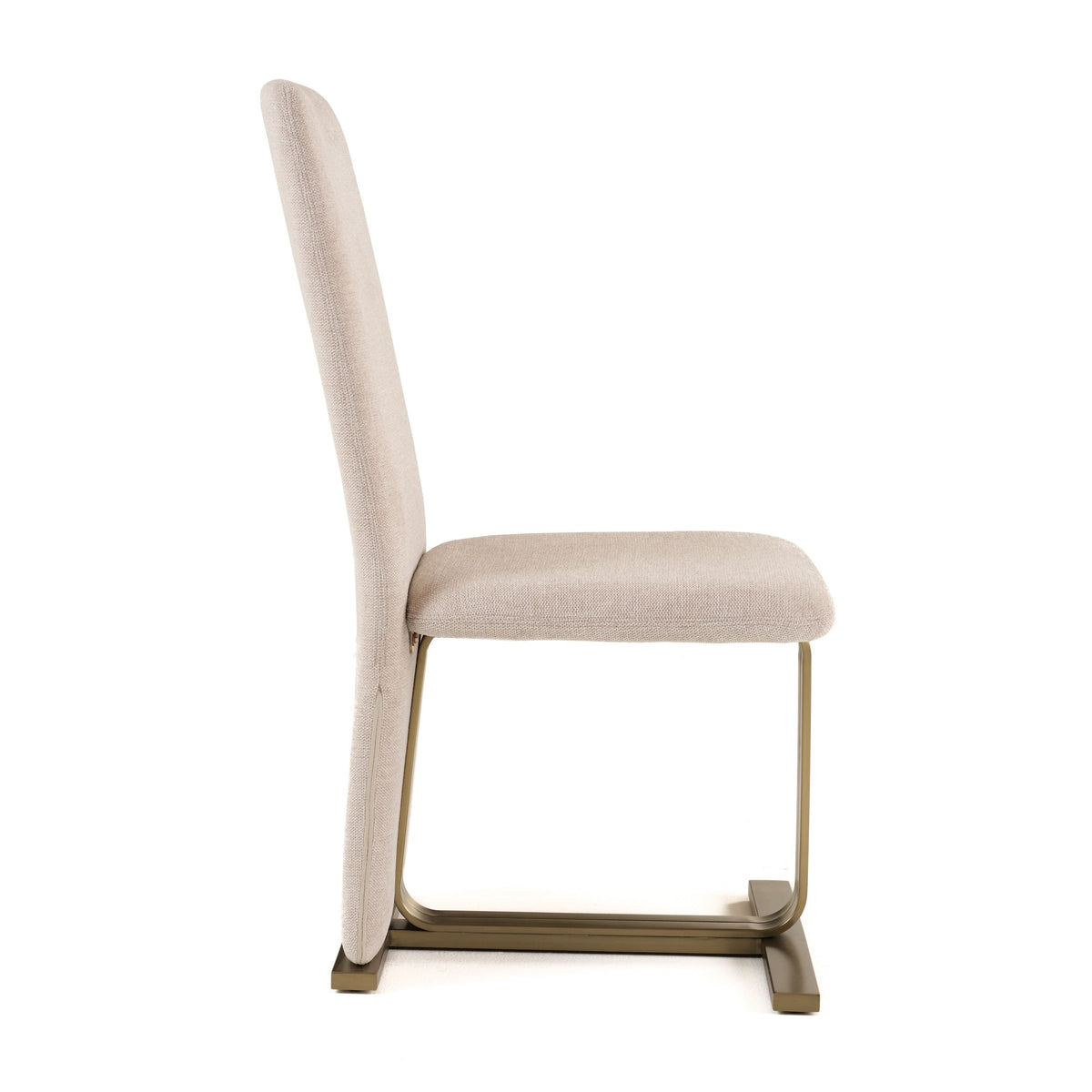 Shale Modern Beige Linen + Brushed Brass Dining Chair (Set of 2)