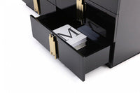 Aurelius Modern Black Gloss & Gold Dresser