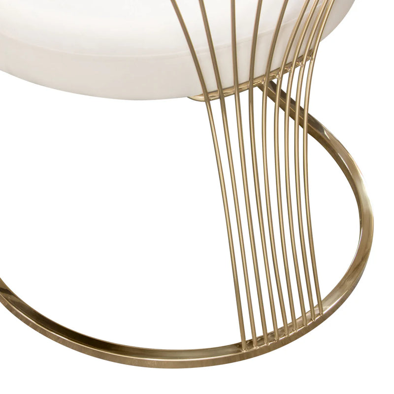 Adelpha Cream Velvet with Polished Gold Dining Chair