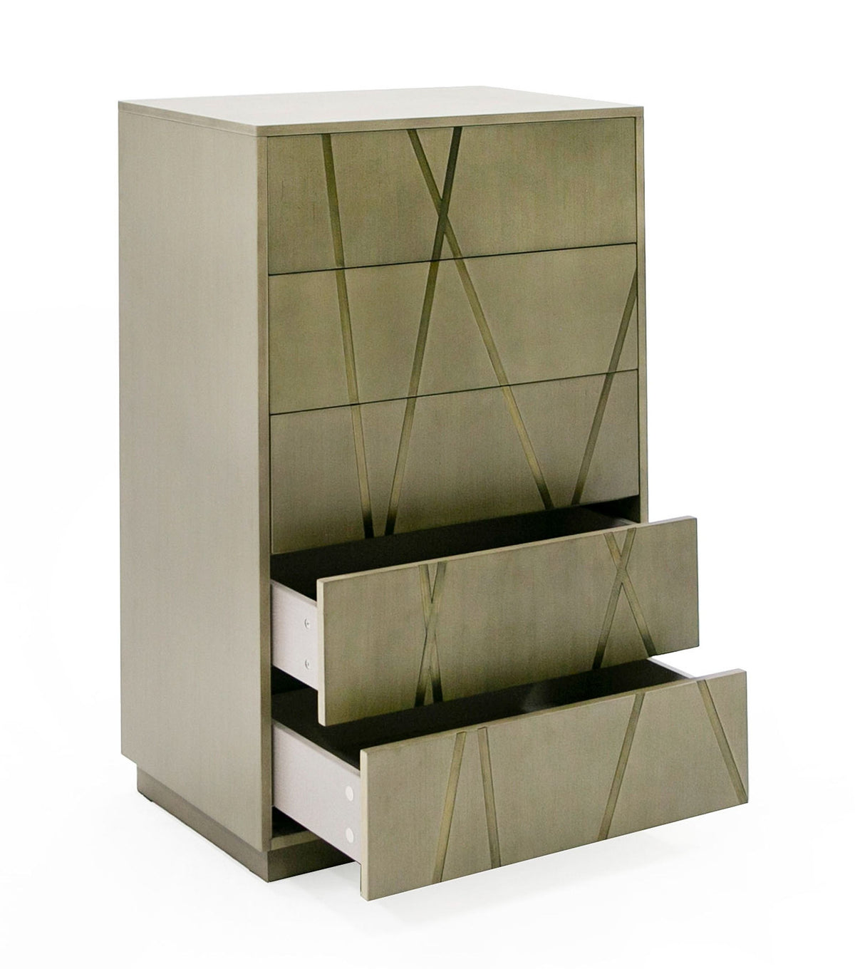 Ivo Modern Wide Birch + Brushed Bronze Chest