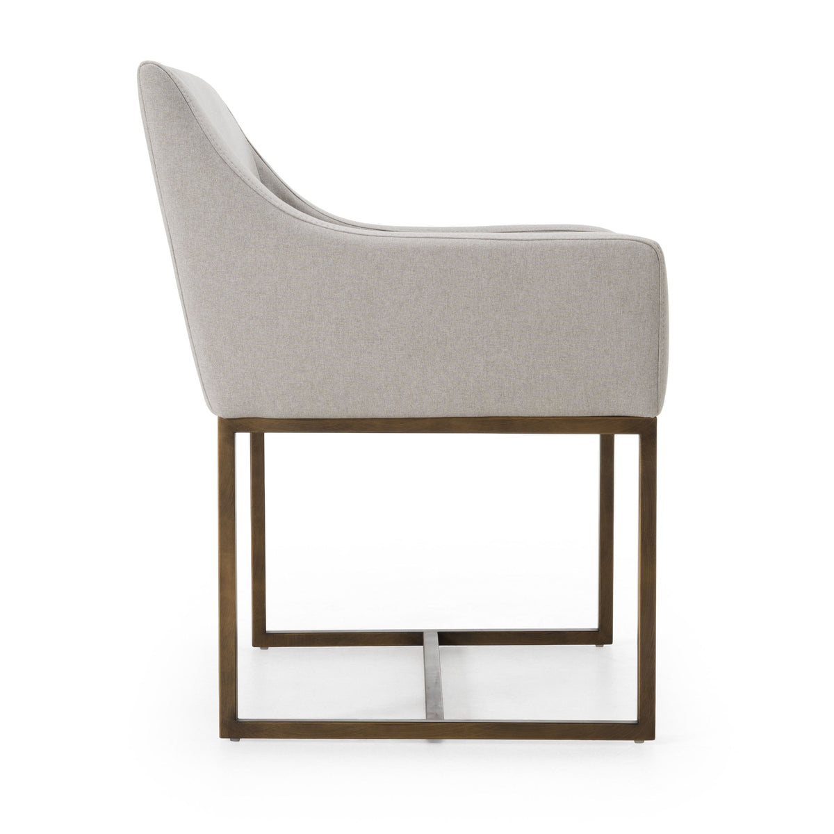 Isabeau Modern Grey & Brass Dining Chair