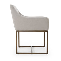 Isabeau Modern Grey & Brass Dining Chair