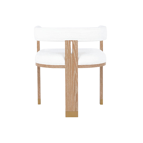 Ezra Cerused Oak & White Linen Chair