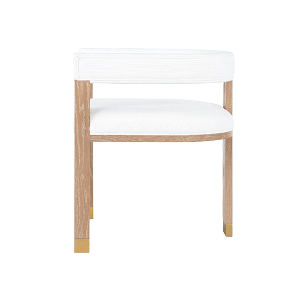 Ezra Cerused Oak & White Linen Chair