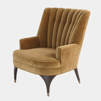 Channel Toast Velvet Accent Chair