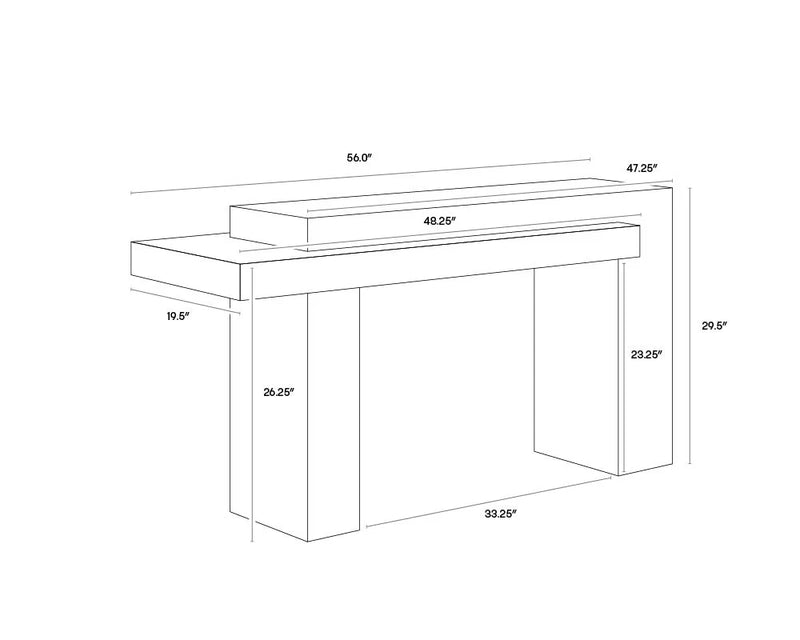 Herriott 56.25" Brown & Grey Console Table