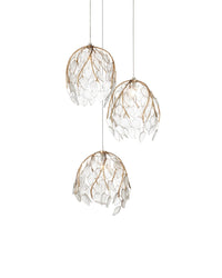 Illuminated Branches 3-Light Round Multi-Drop Pendant