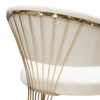 Adelpha Cream Velvet with Polished Gold Dining Chair