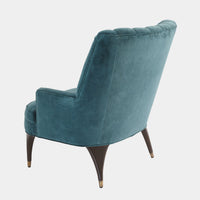 Channel Dragonfly Blue Velvet Accent Chair