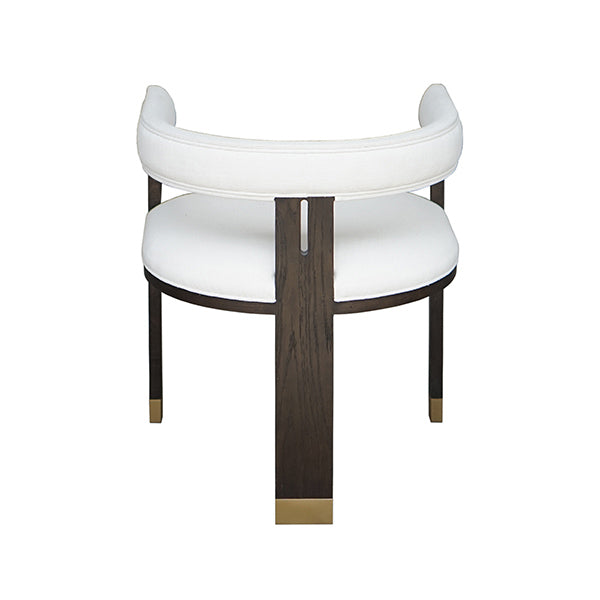 Ezra Espresso Oak & White Linen Chair