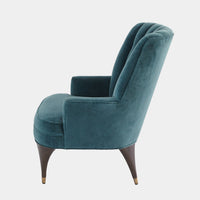 Channel Dragonfly Blue Velvet Accent Chair