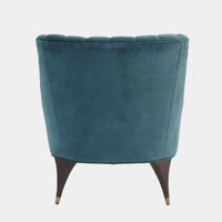 Channel Dragonfly Blue Velvet Accent Chair