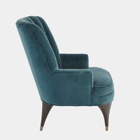 Channel Dragonfly Blue Velvet Accent Chair