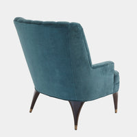 Channel Dragonfly Blue Velvet Accent Chair