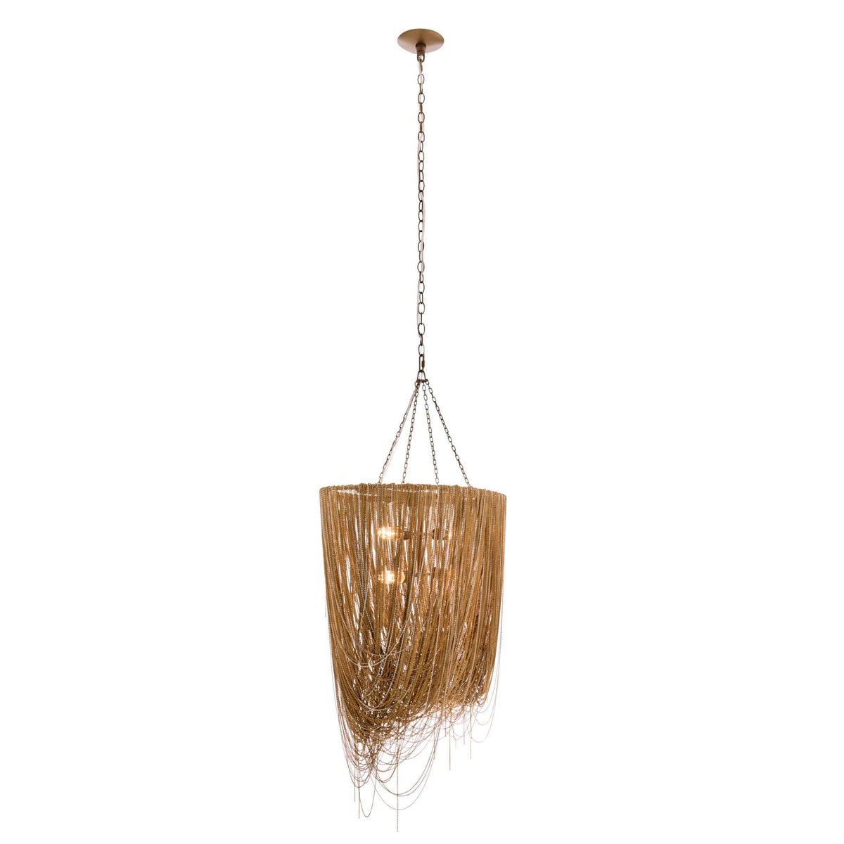 Jhene 36" Dramatic Cascading Antique Brass Chandelier